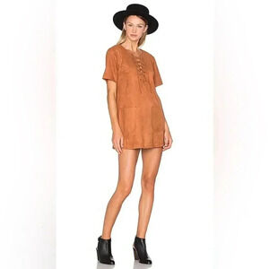 NEW- NWT RAGA Little Rock Camel Suede Mini Dress | Size S